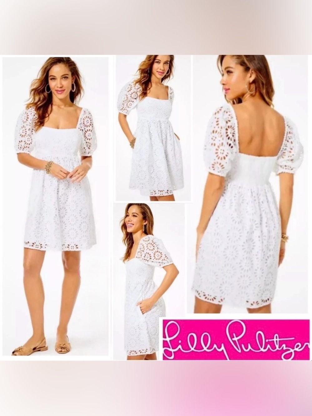 Lilly Pulitzer Kay Dress Resort White Cotton Size 12